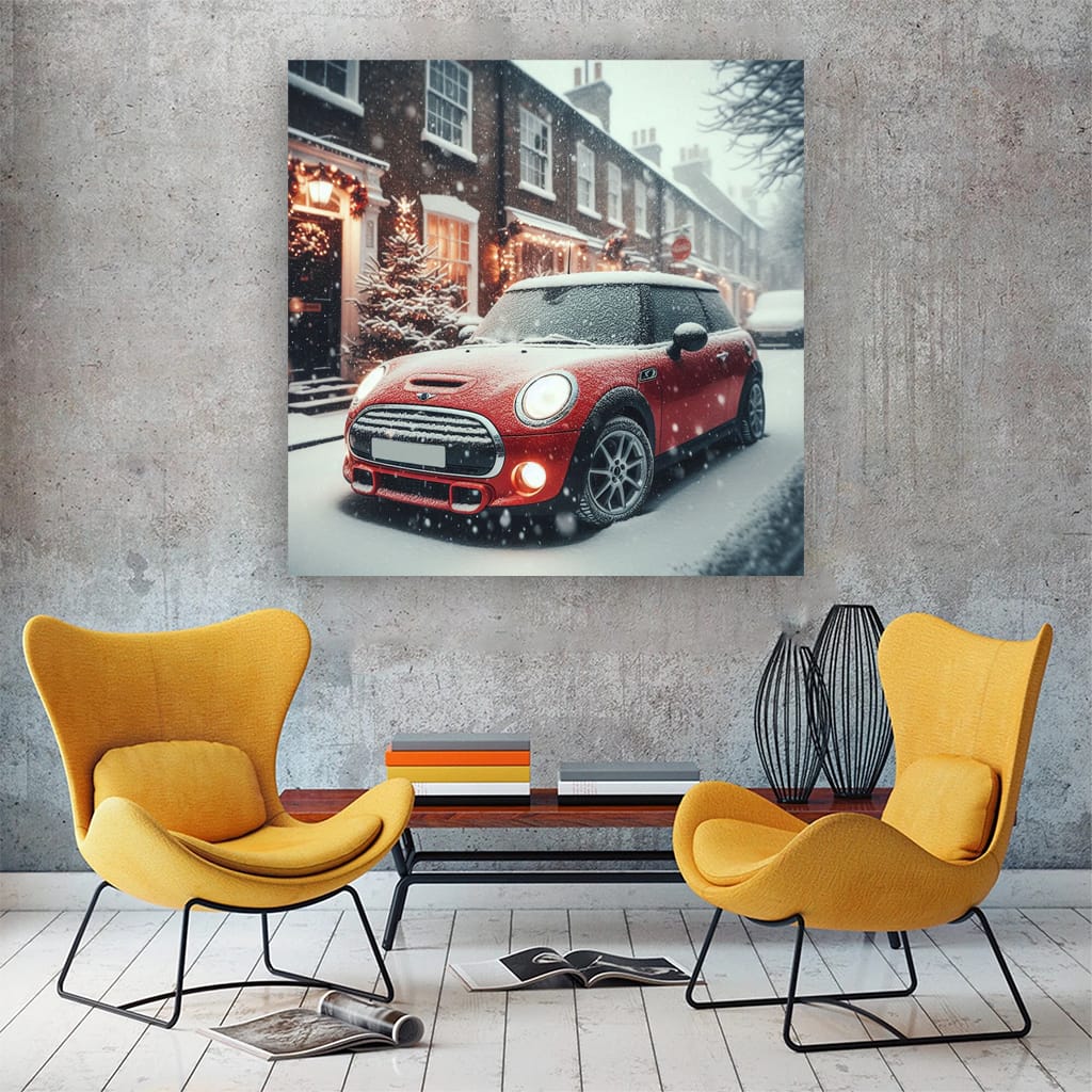 Mini Cooper Snowfall Wall Art