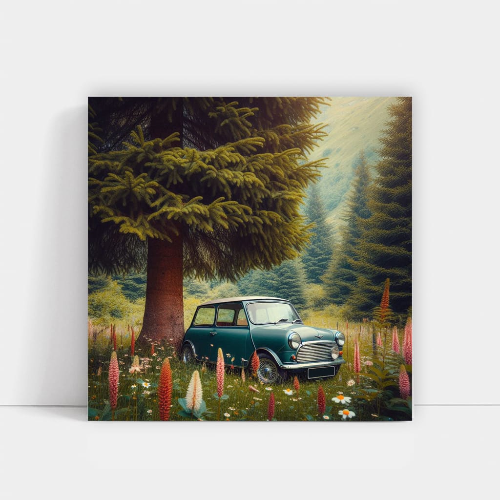 Vintage Forest Mini Car - Classic Retro Charm