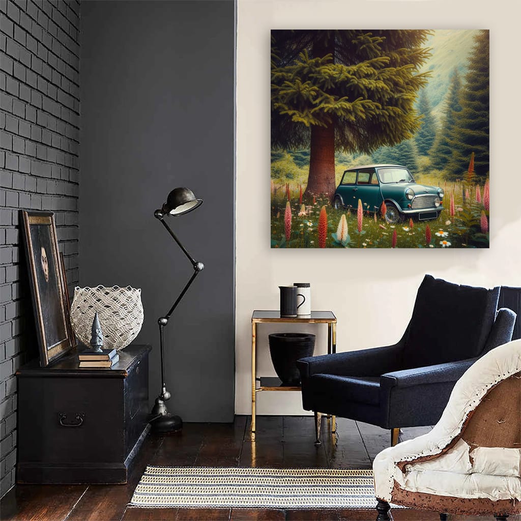 Vintage Forest Mini Car - Classic Retro Charm
