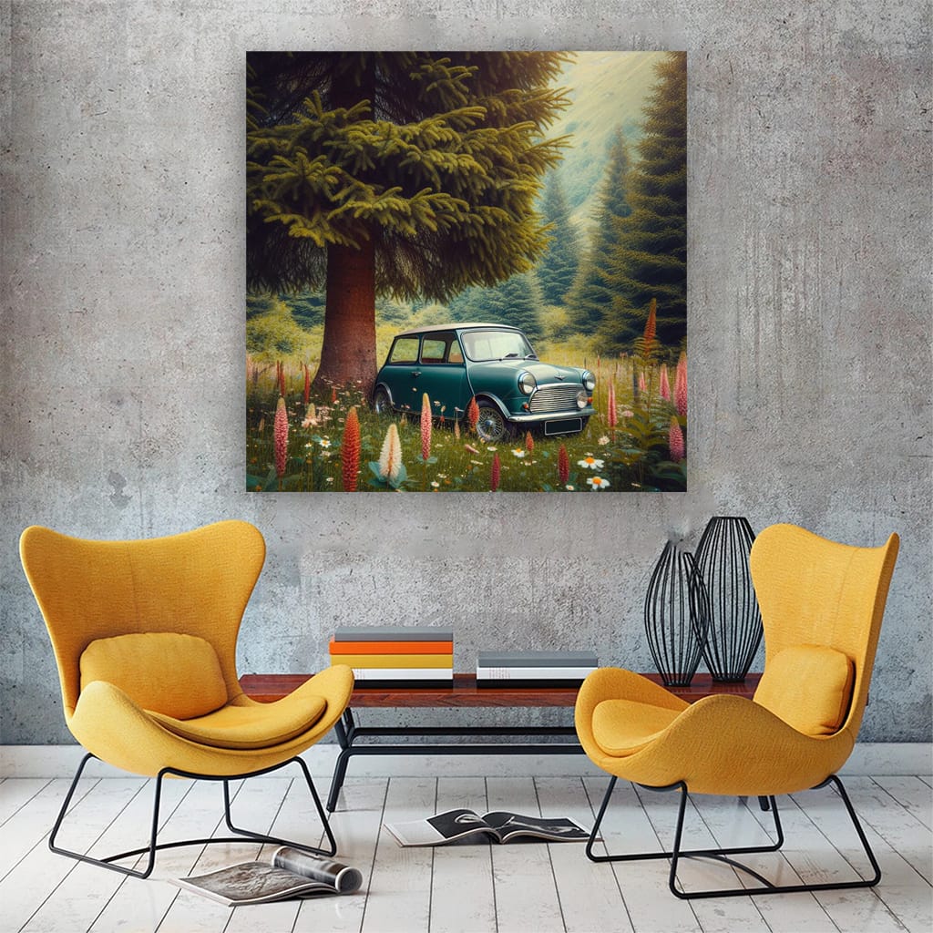 Vintage Forest Mini Car - Classic Retro Charm