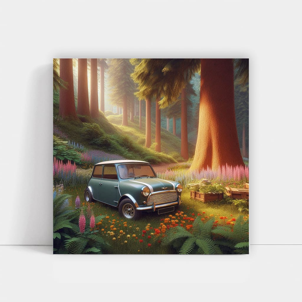 Vintage Mini Forest Car - Retro Style Adventure Awaits