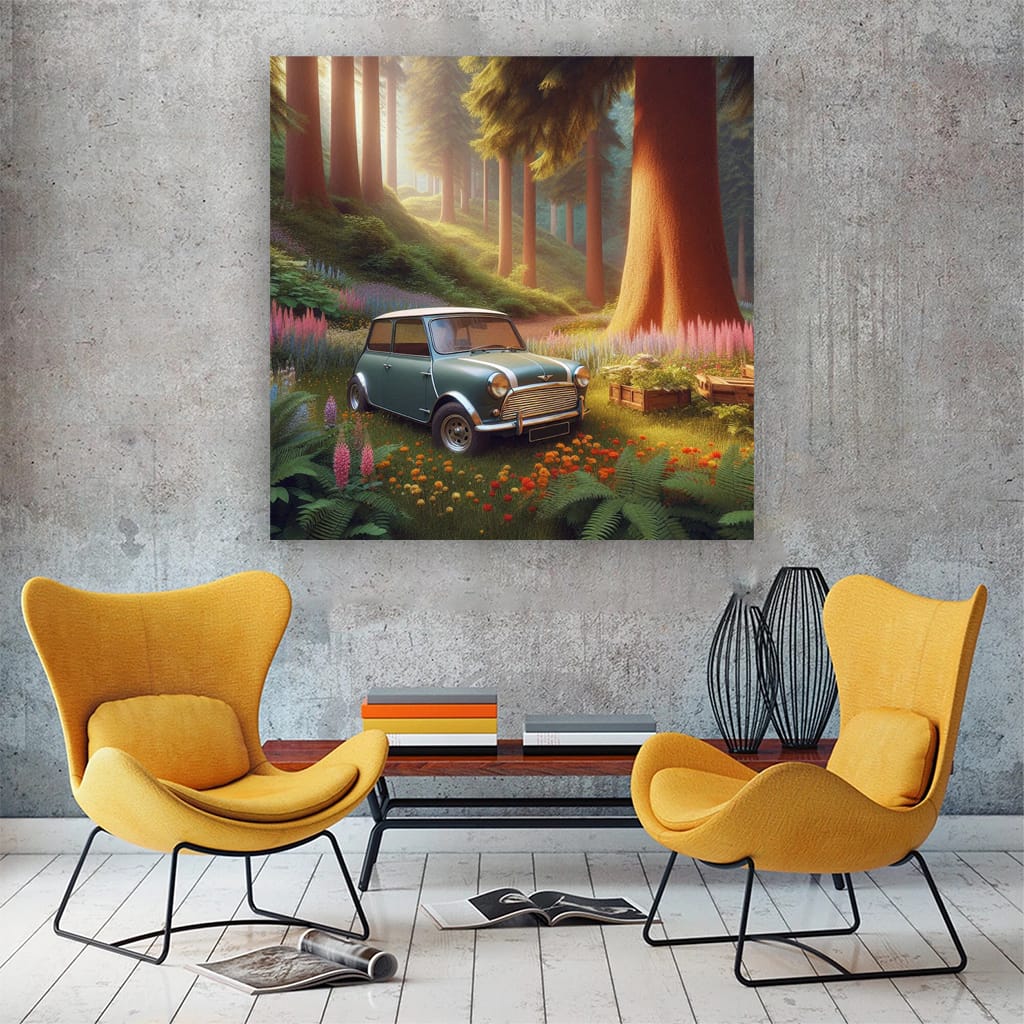 Vintage Mini Forest Car - Retro Style Adventure Awaits