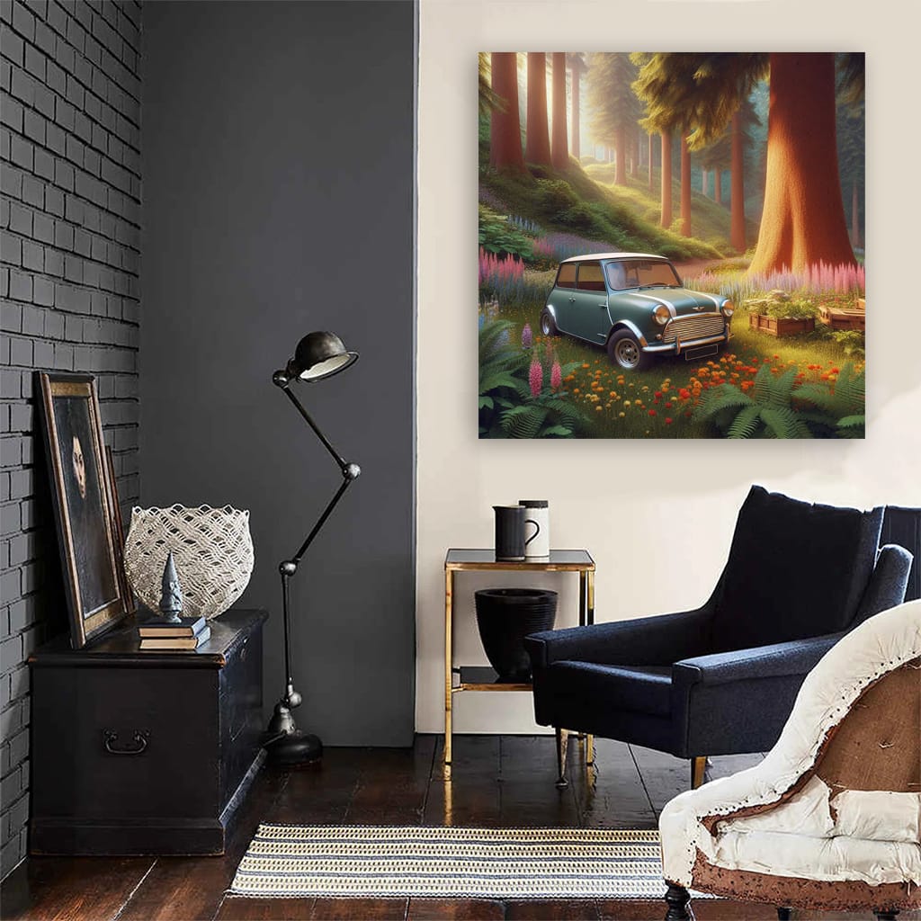 Vintage Mini Forest Car - Retro Style Adventure Awaits