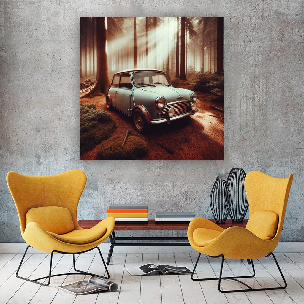 Vintage Mini Retro Car in Forest - Classic Charm