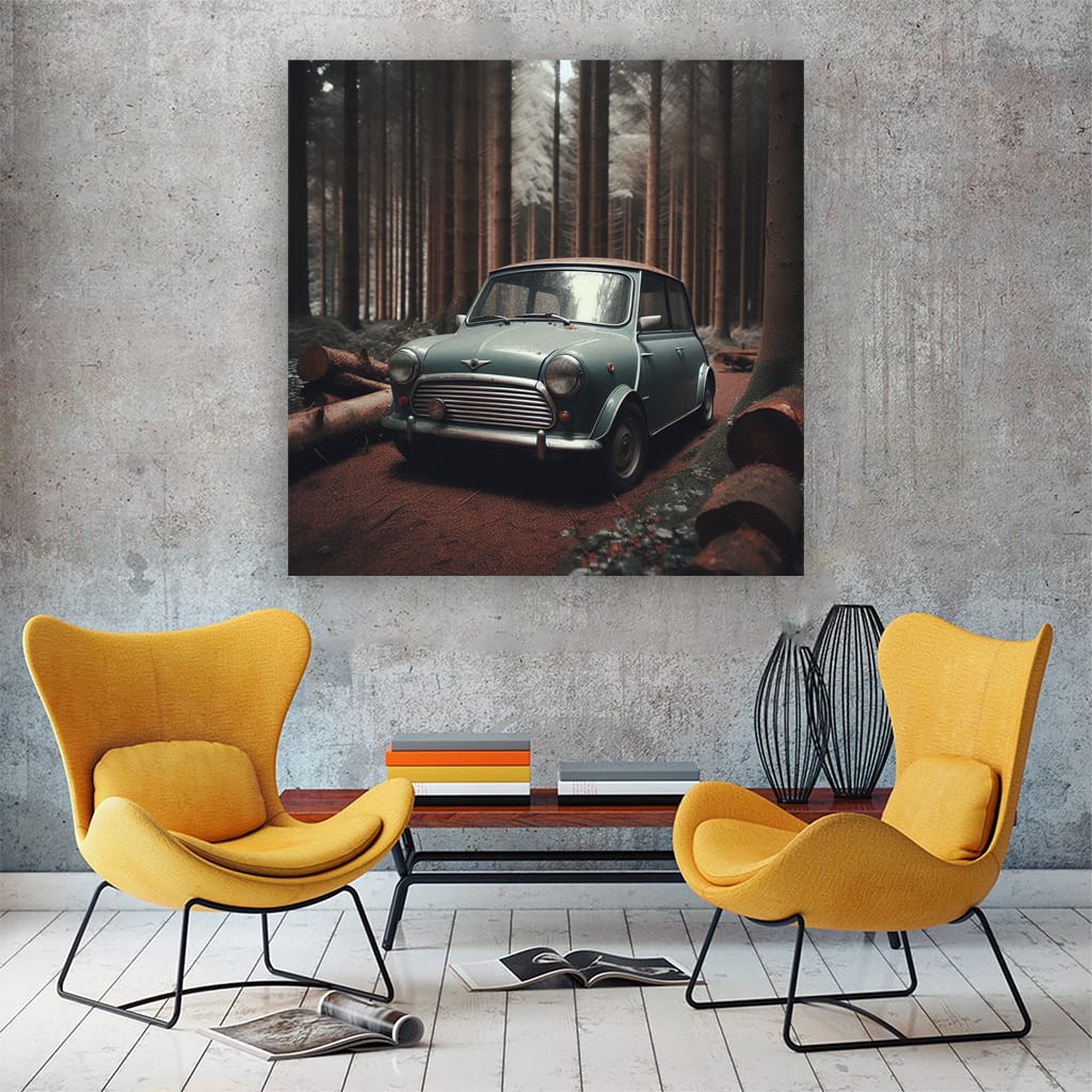Retro Forest Mini Classic Car - Vintage Charm