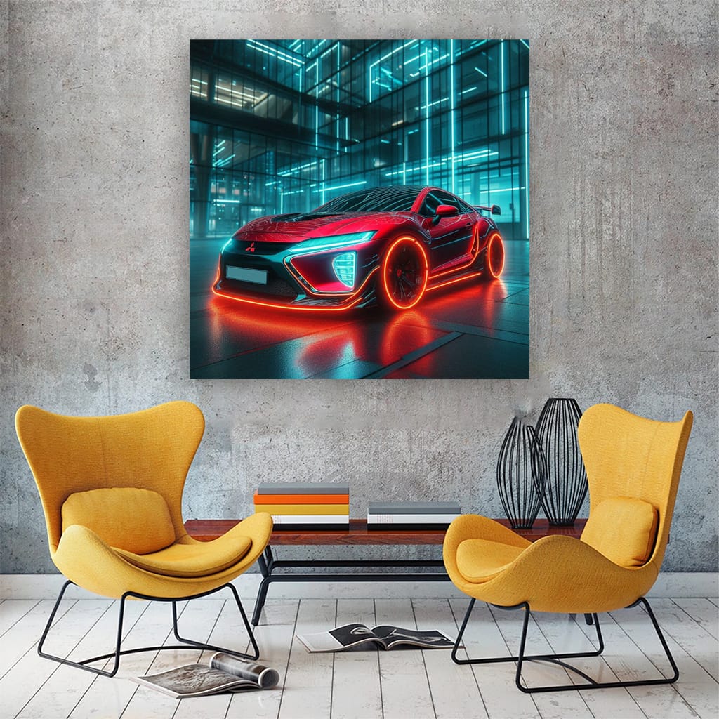 Mitsubishi Eclipse Neon Wall Art