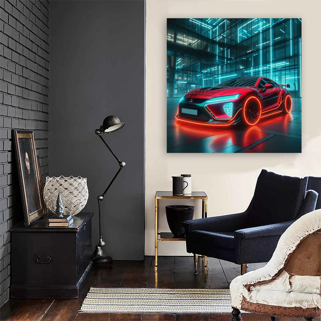 Mitsubishi Eclipse Neon Wall Art