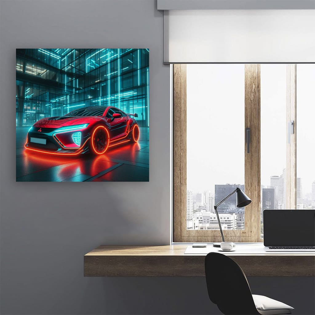 Mitsubishi Eclipse Neon Wall Art