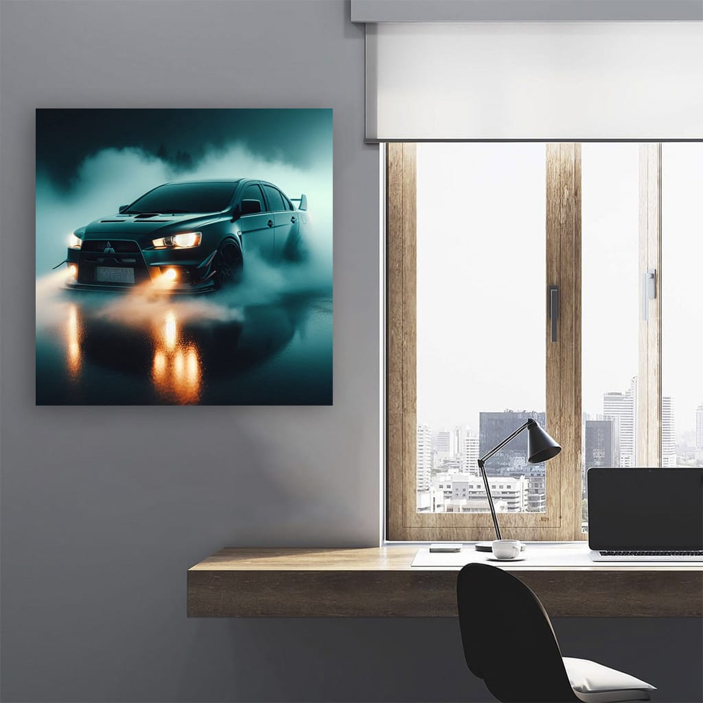 Mitsubishi Lancer Evolution (Evo) in Fog - Power in Style