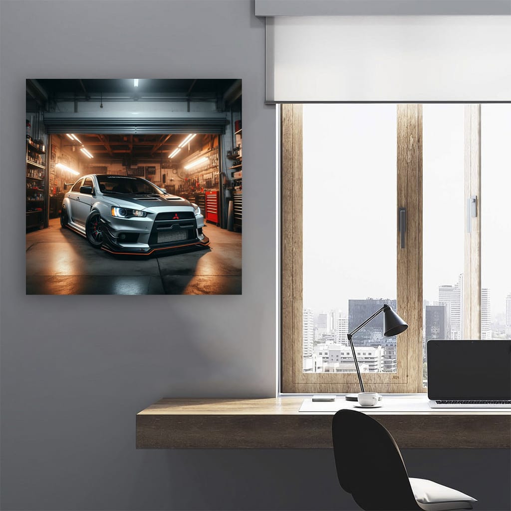 Mitsubishi Evo Lancer in Garage - Power and Performance