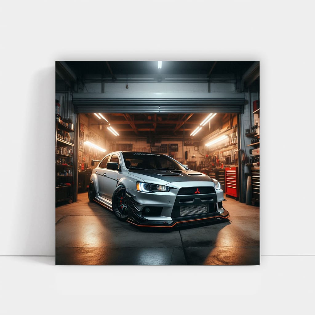 Mitsubishi Evo Lancer in Garage - Power and Performance