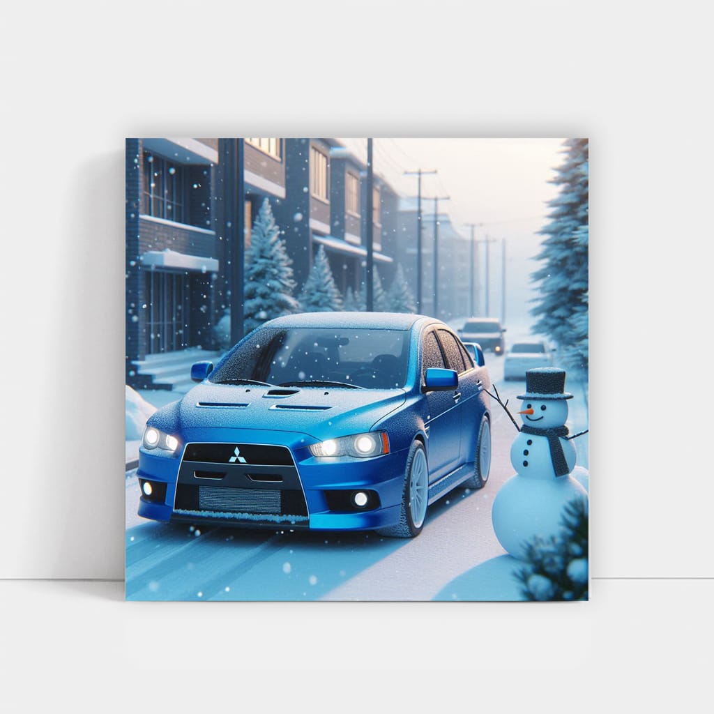 Mitsubishi Lancer Winter Wall Art