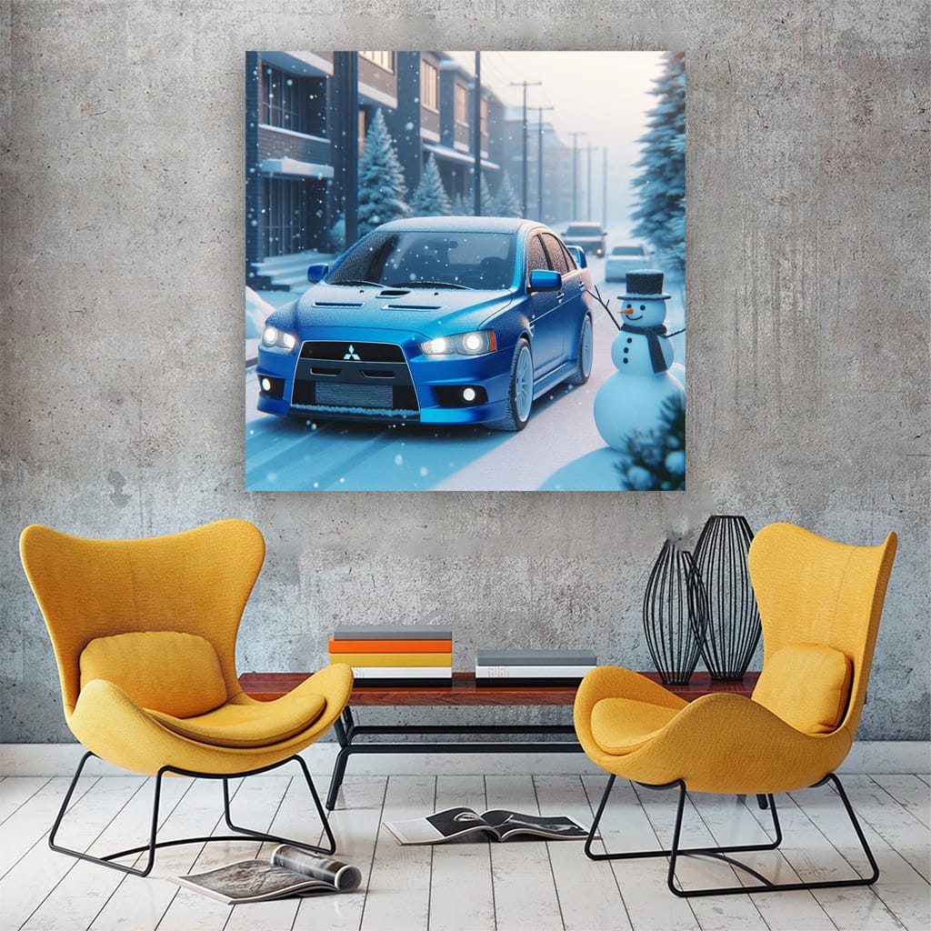 Mitsubishi Lancer Winter Wall Art