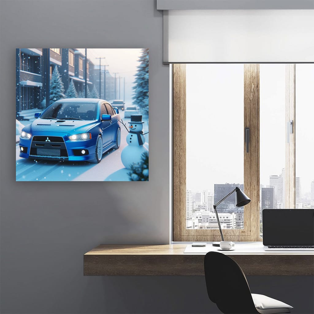 Mitsubishi Lancer Winter Wall Art