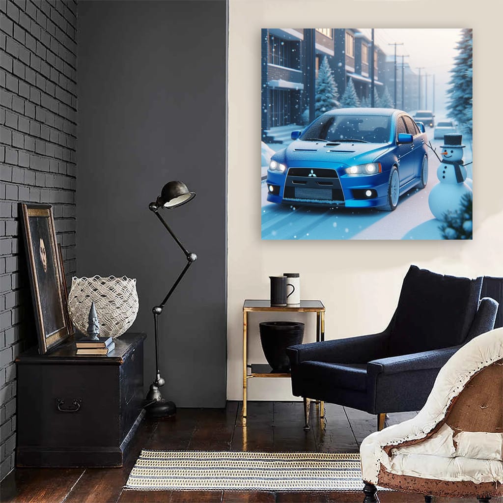 Mitsubishi Lancer Winter Wall Art