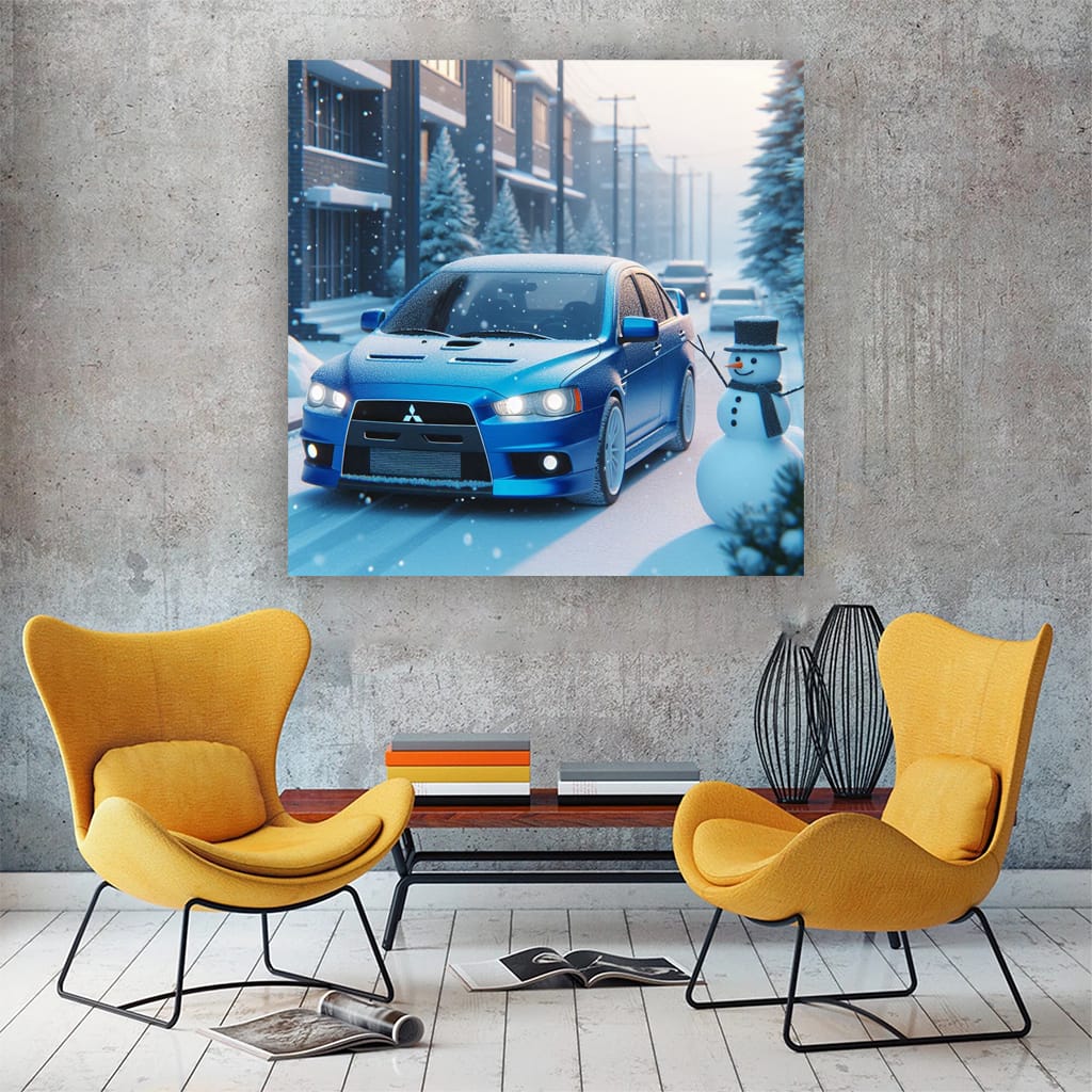 Mitsubishi Lancer Winter Drive - Stylish Performance in Snow