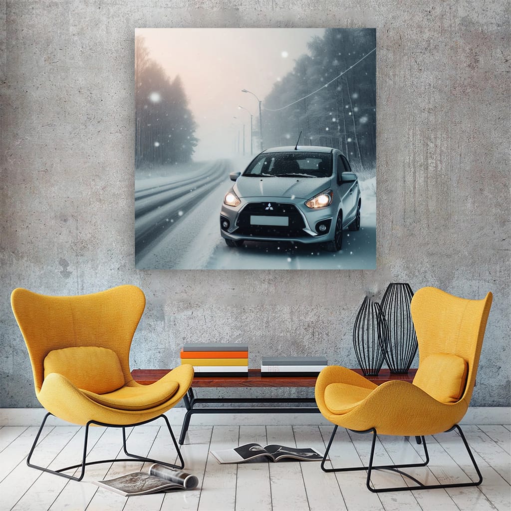 Mitsubishi Mirage in Snowfall - Efficient and Compact Ride
