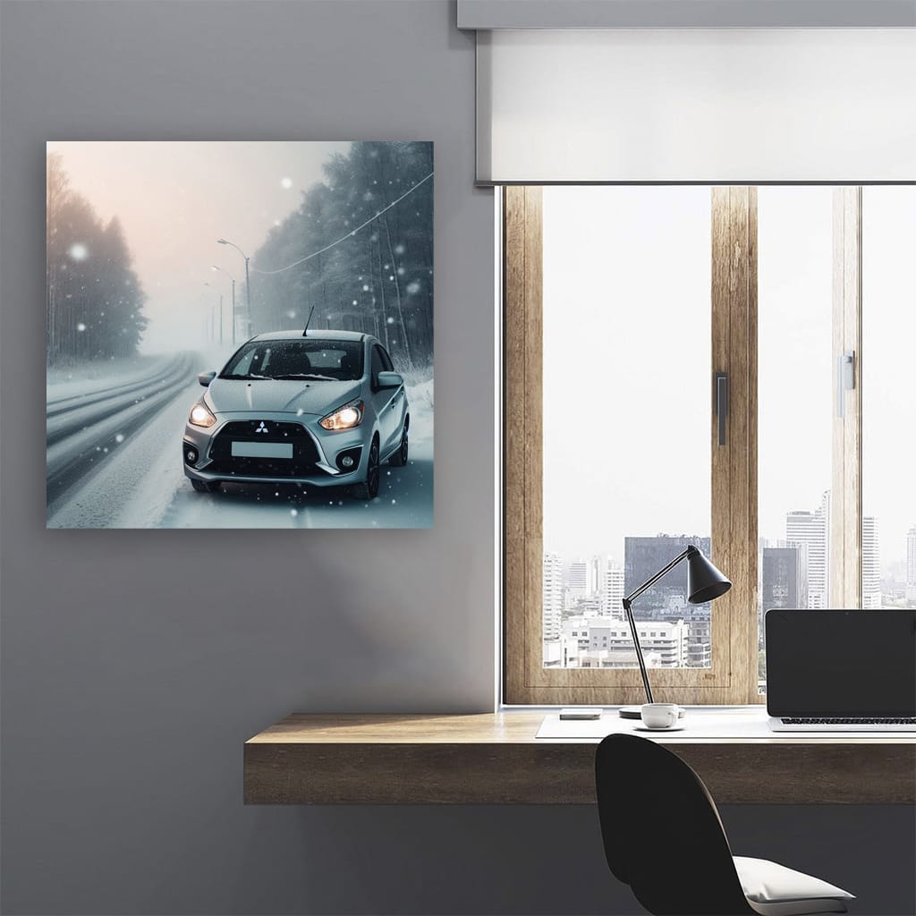 Mitsubishi Mirage in Snowfall - Efficient and Compact Ride