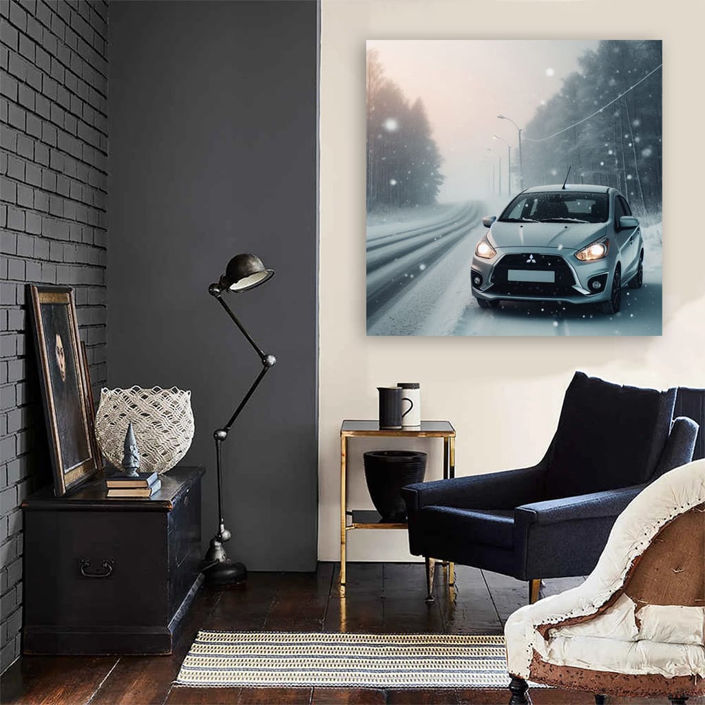 Mitsubishi Mirage in Snowfall - Efficient and Compact Ride