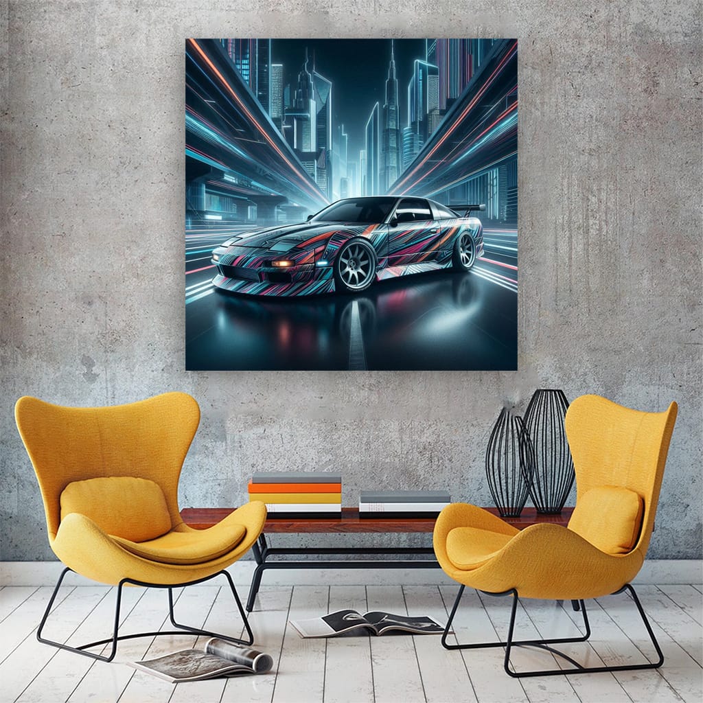 Nissan 240sx Absctra Wall Art