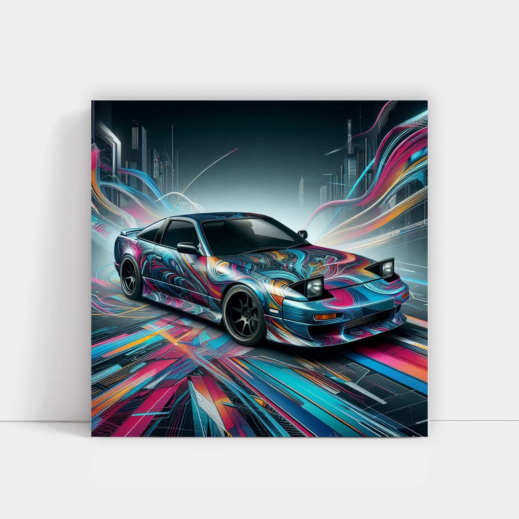 Nissan 240SX Abstract Art - Sleek and Sporty Design