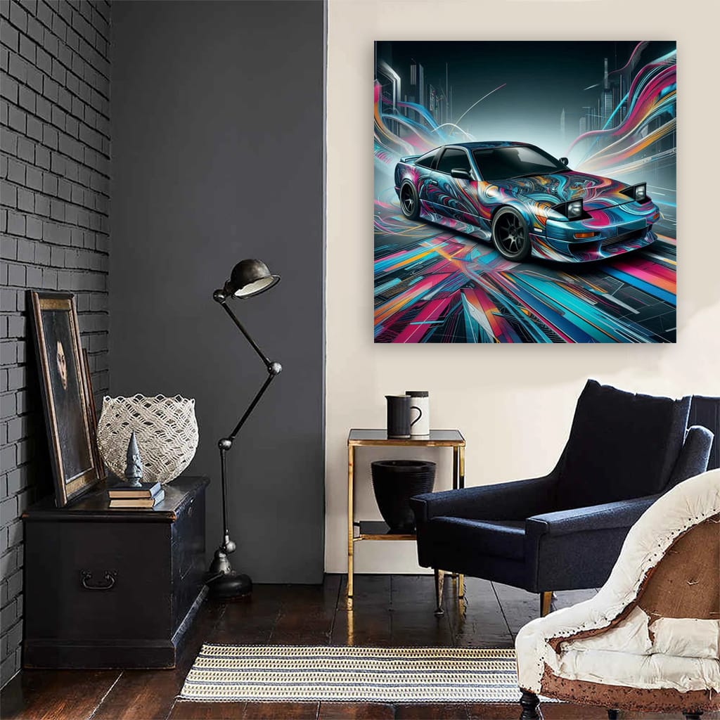 Nissan 240SX Abstract Art - Sleek and Sporty Design