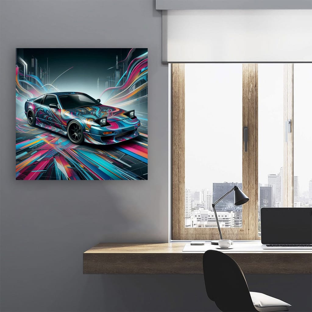 Nissan 240SX Abstract Art - Sleek and Sporty Design