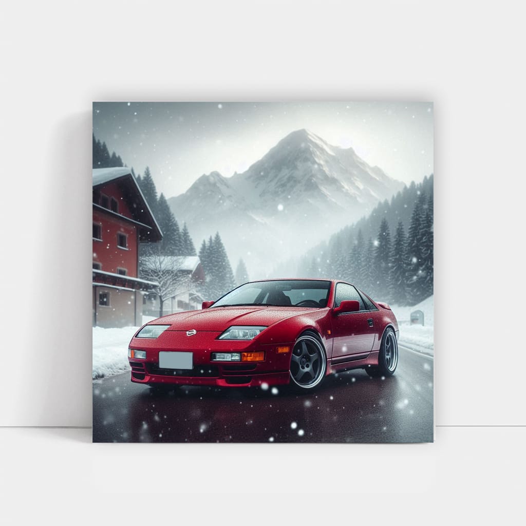 Nissan 300ZX in Snowfall - Classic Elegance in Motion