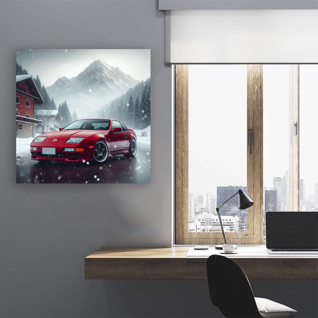 Nissan 300ZX in Snowfall - Classic Elegance in Motion