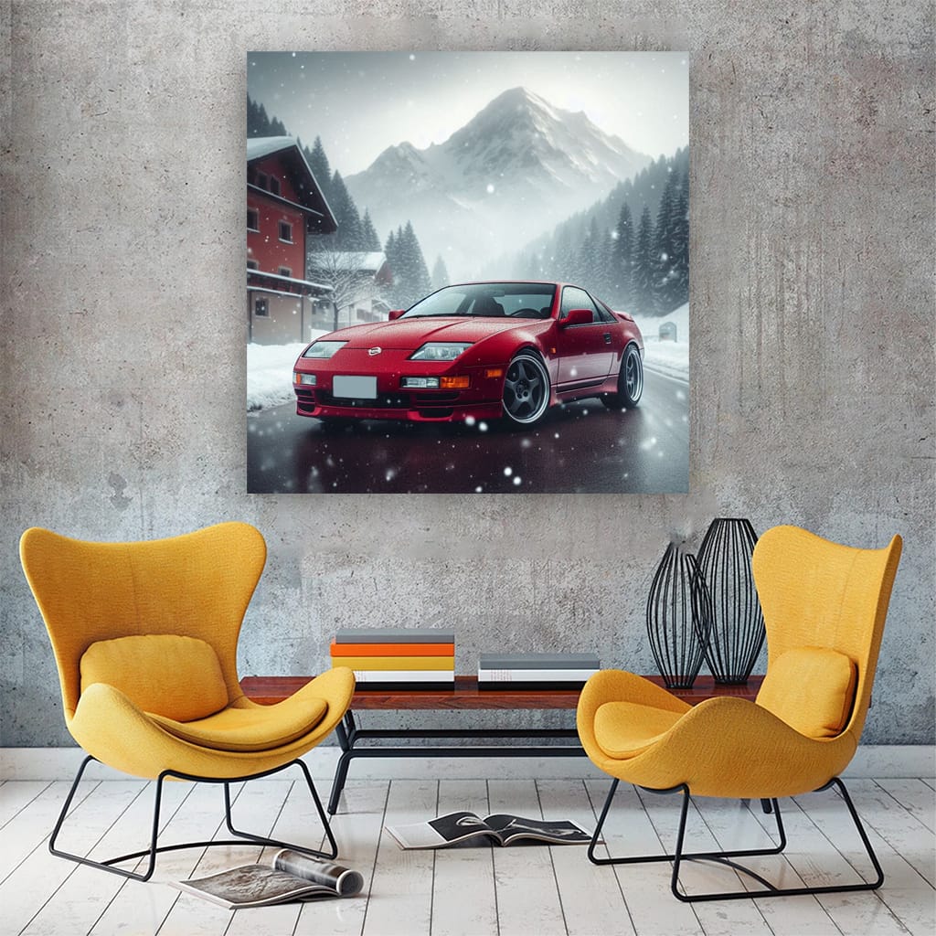 Nissan 300ZX in Snowfall - Classic Elegance in Motion