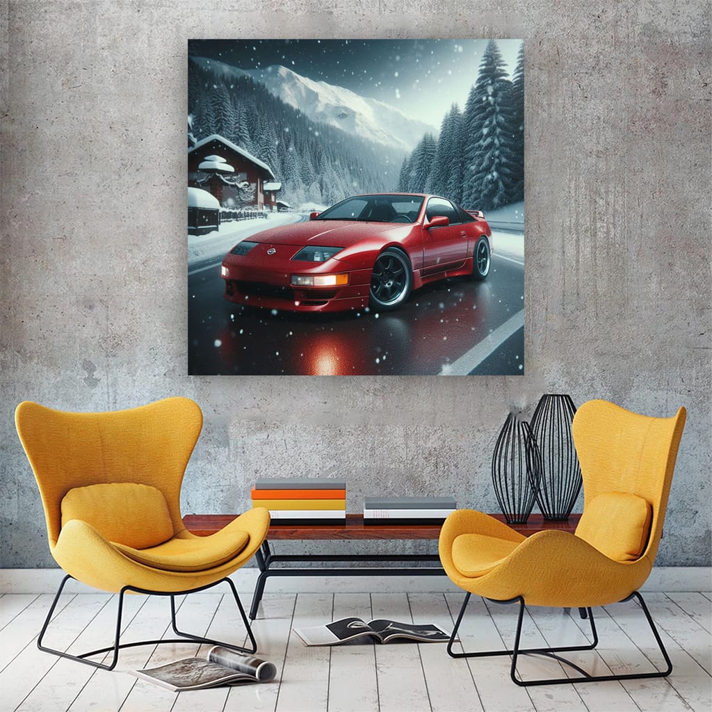 Nissan 300zx Snowfall Wall Art