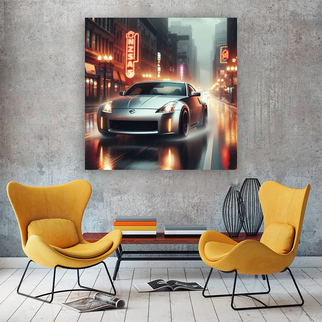 Nissan 350Z in Stormy Weather - Thrill Seeker's Dream
