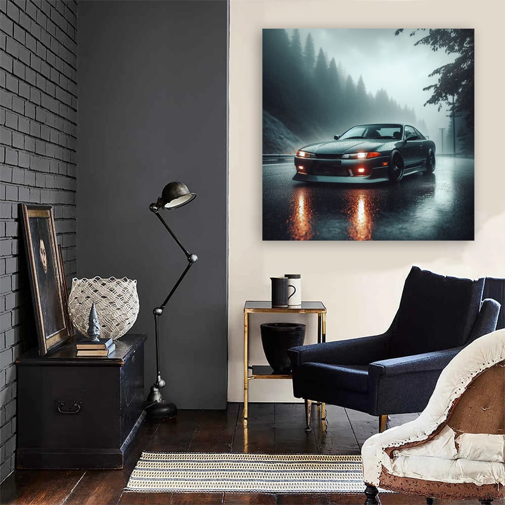 Nissan Silvia S13 Rainy Weather Wall Art