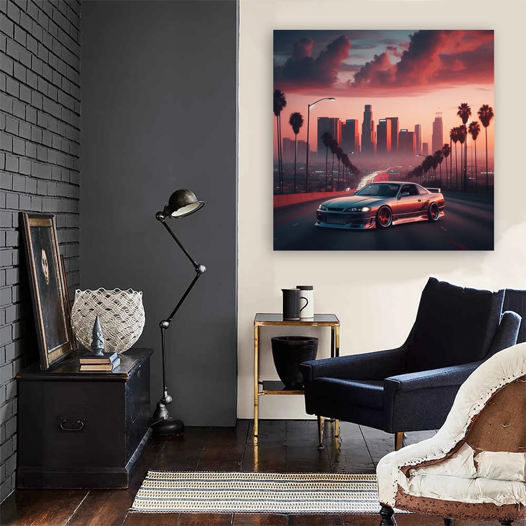 Nissan Silvia S14 Los Angeles Wall Art