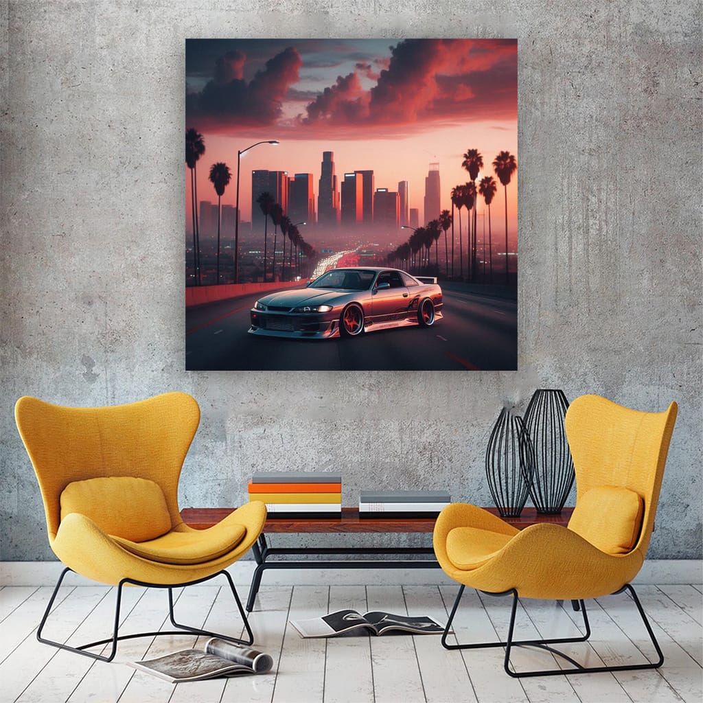 Nissan Silvia S14 Los Angeles Wall Art