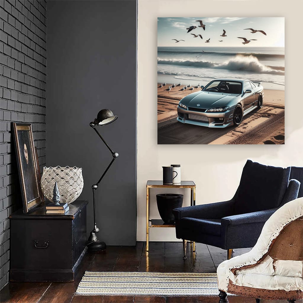 Nissan Silvia S15 On Bea Wall Art