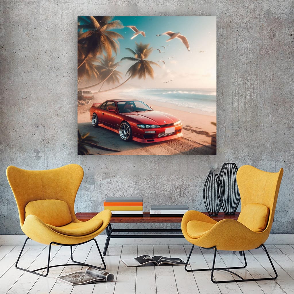 Nissan S15 Silvia on Beach - Sporty Icon in its Element