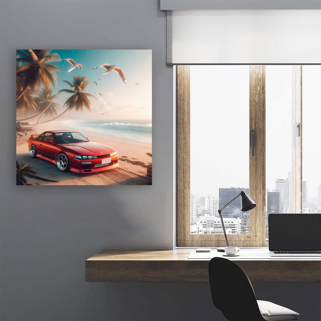 Nissan Silvia S15 On Beac Wall Art