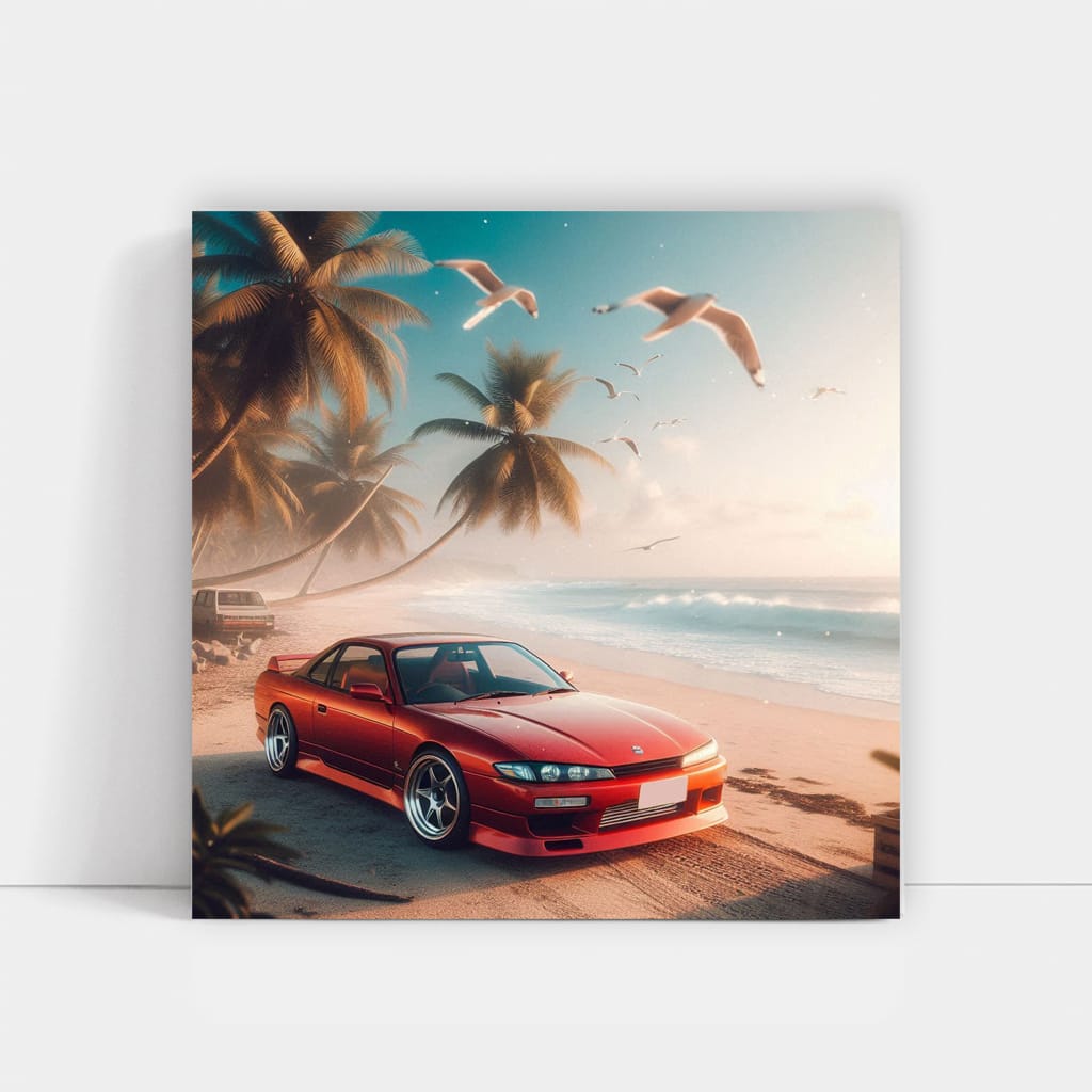 Nissan Silvia S15 On Beac Wall Art