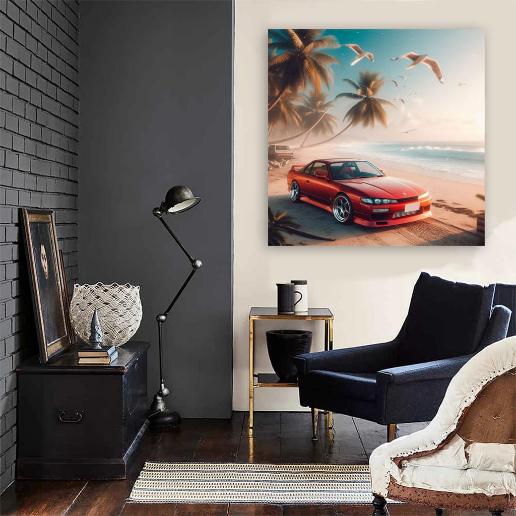 Nissan Silvia S15 On Beac Wall Art