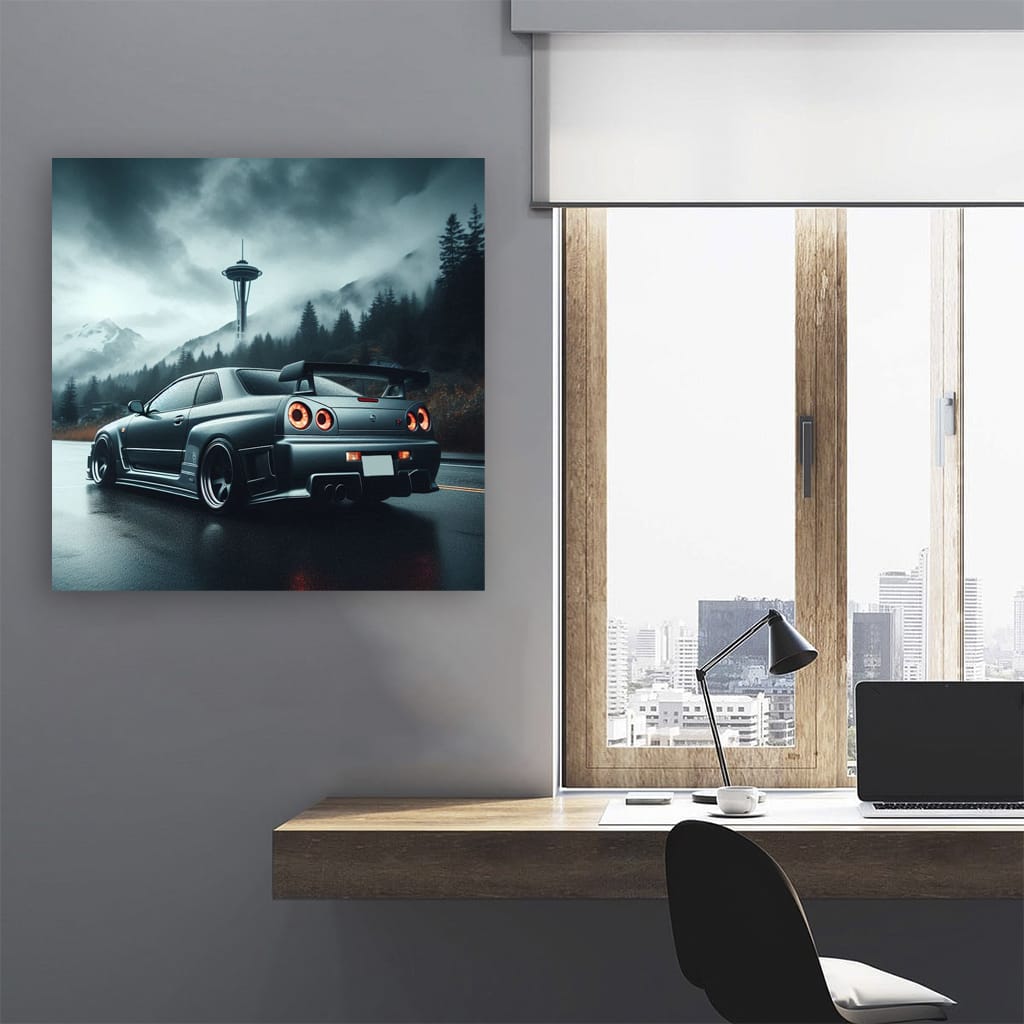 Nissan Skyline Gtr Cloudy Weath Wall Art