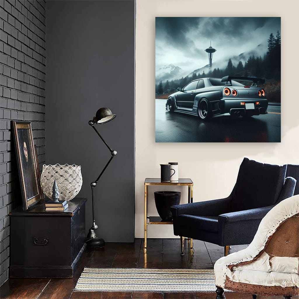 Nissan Skyline Gtr Cloudy Weath Wall Art