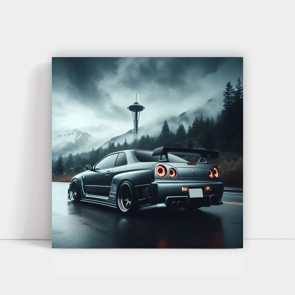 Nissan Skyline Gtr Cloudy Weath Wall Art