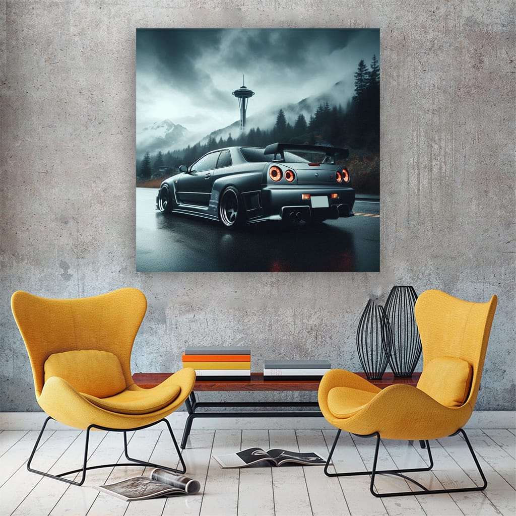 Nissan Skyline Gtr Cloudy Weath Wall Art