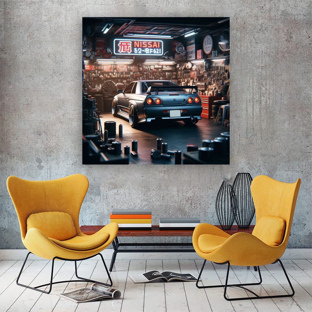 Nissan Skyline Gtr Garage Wall Art