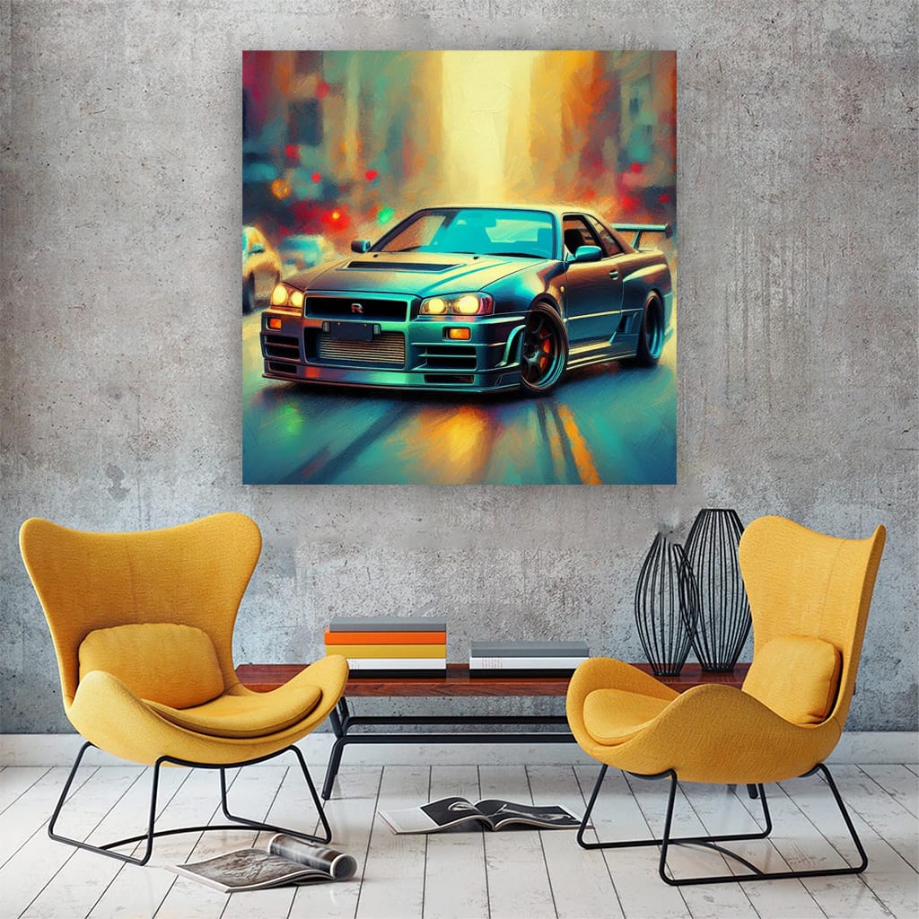 Nissan Skyline Gtr Impressionism Wall Art