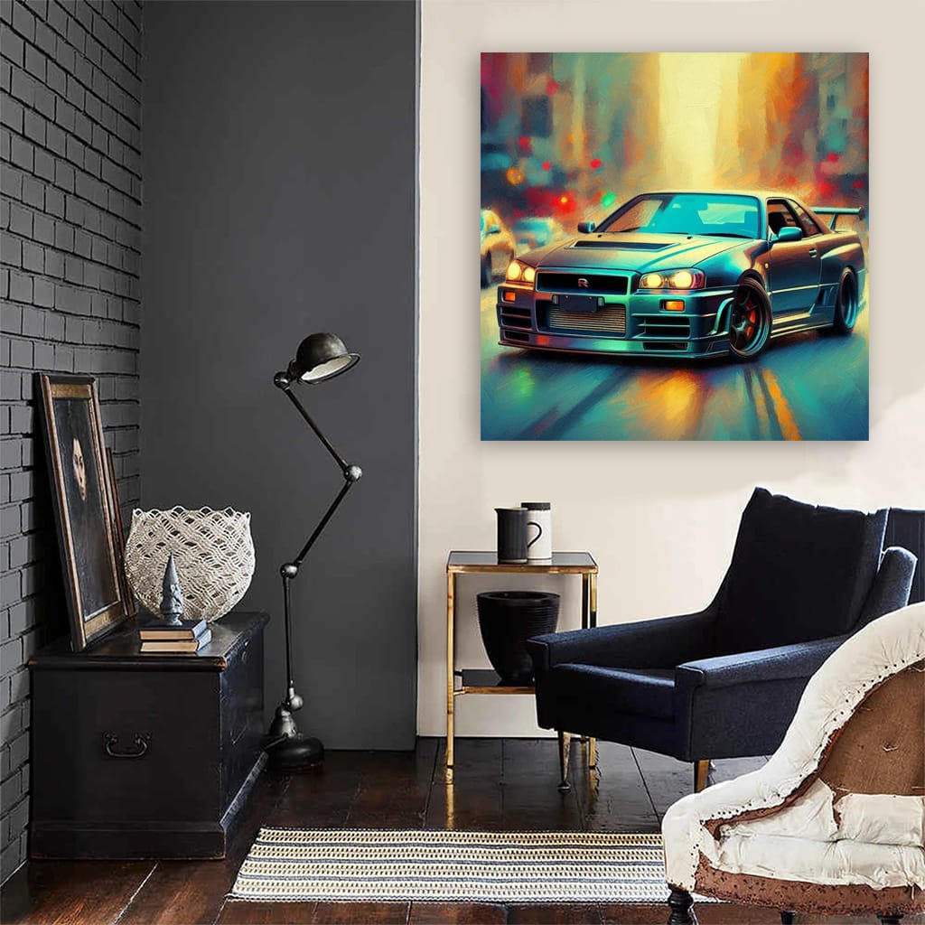 Nissan Skyline Gtr Impressionism Wall Art