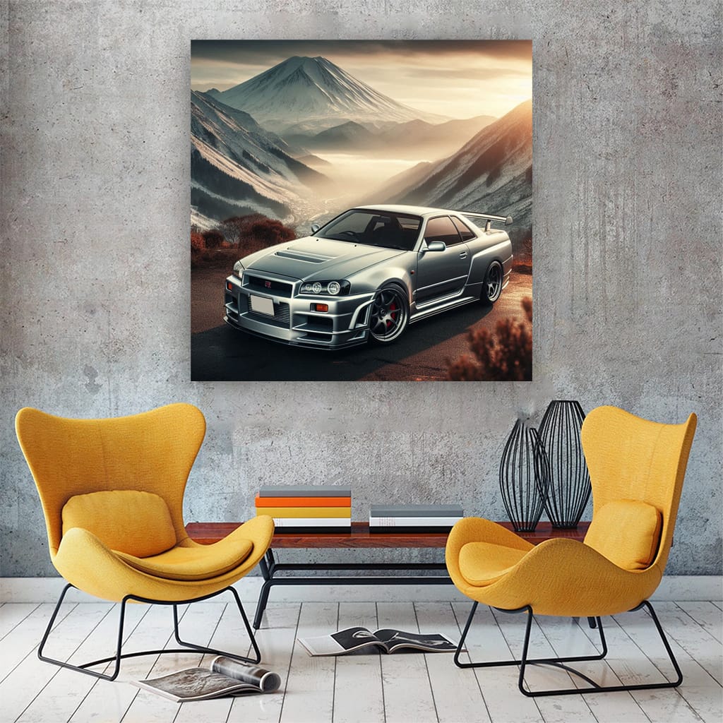 Nissan Skyline Gtr R34 Mounta Wall Art