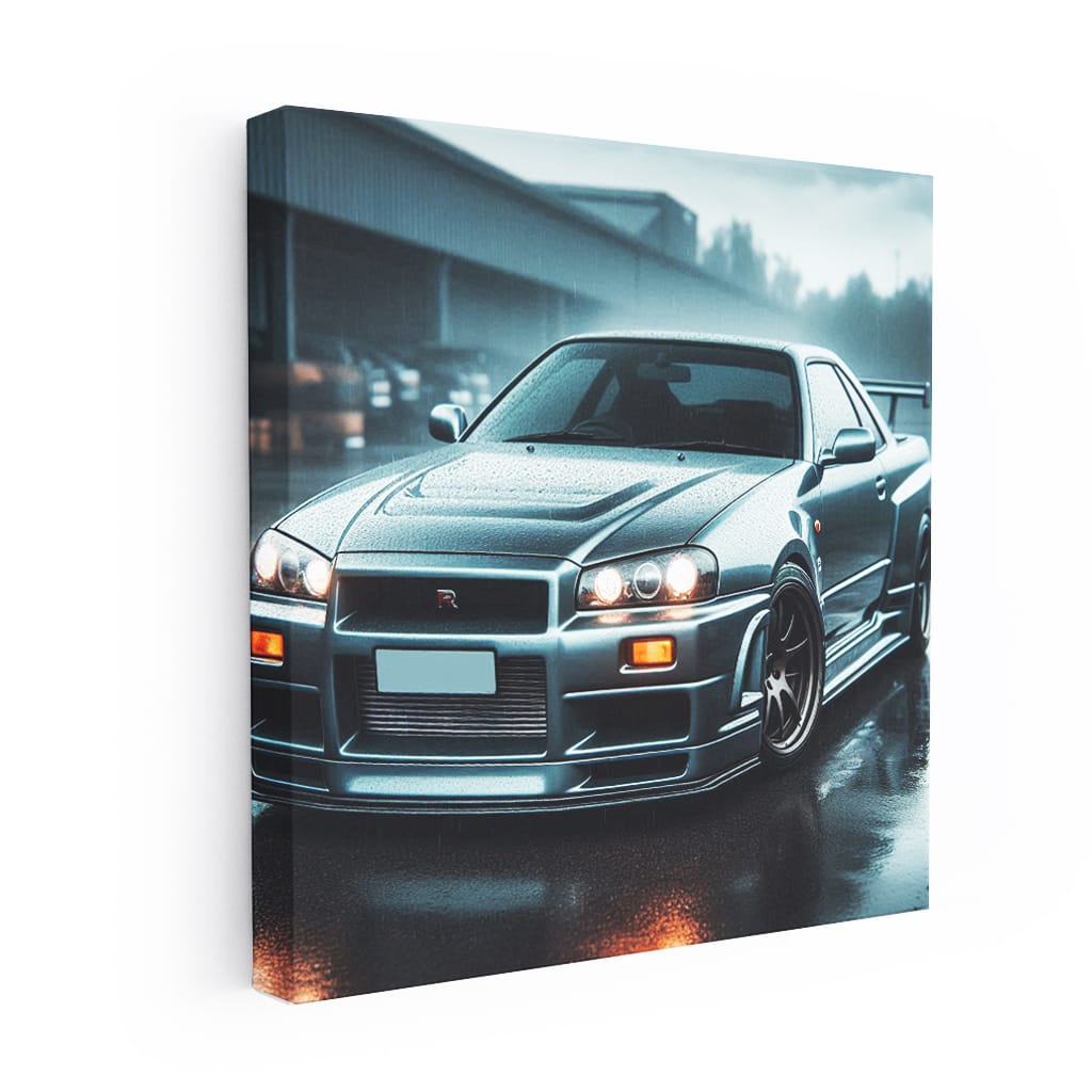 Nissan Skyline Gtr R34 Overcast Weath Wall Art