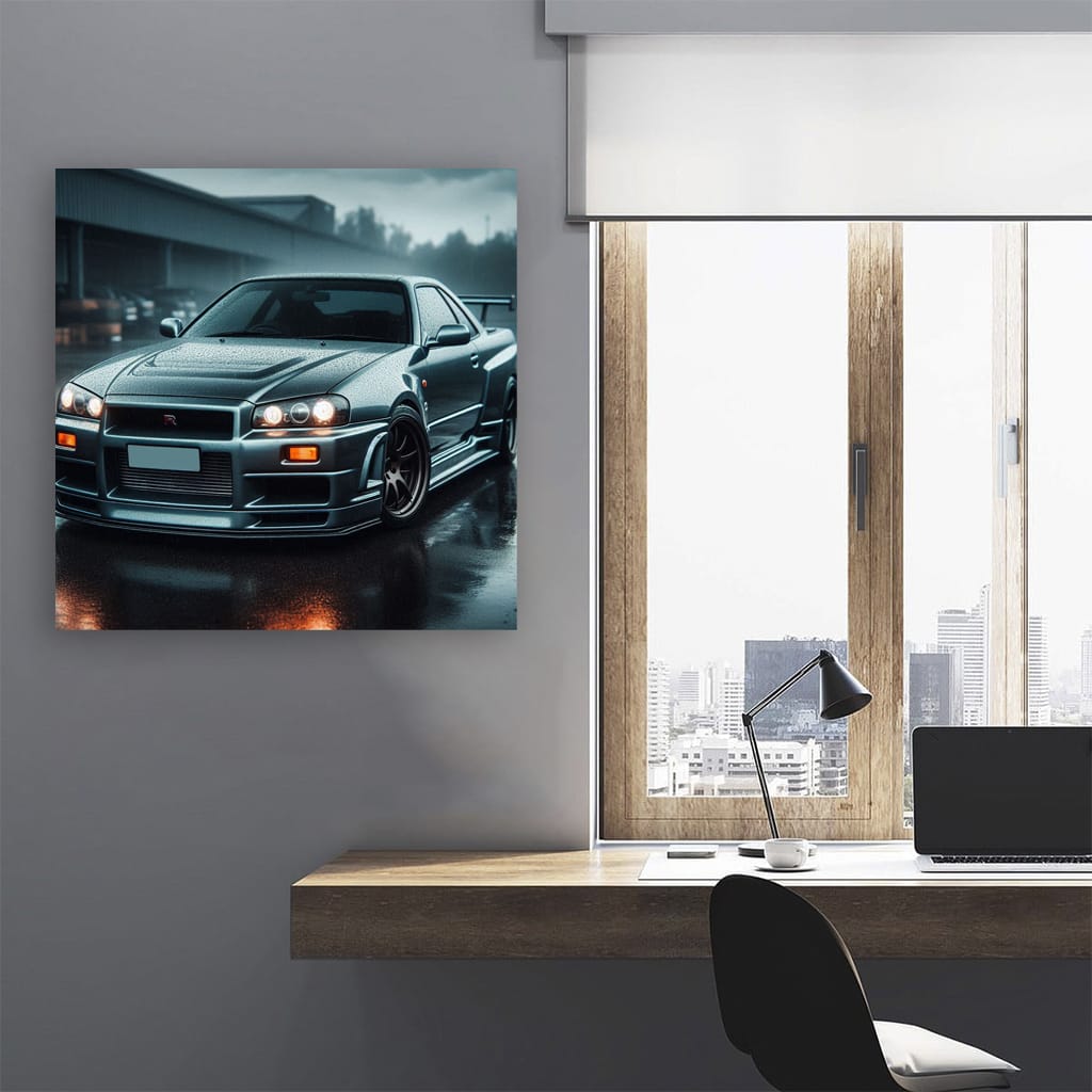 Nissan Skyline Gtr R34 Overcast Weath Wall Art